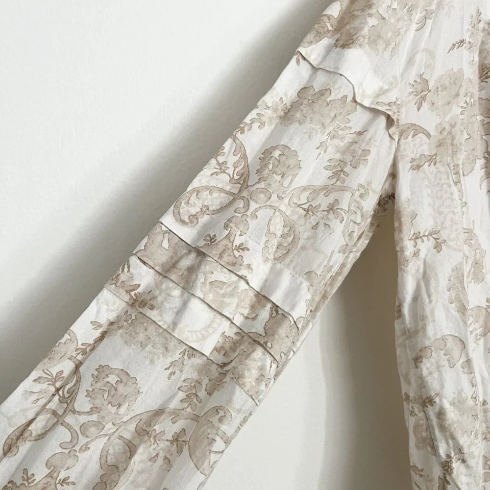 Elegant Cream Paisley Blouse - Picture 9 of 12